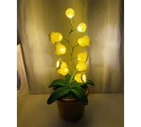 Eternalbloom Lily Night Lamp, Hand-Knitted Lily of The Valley Lamp, Simulated Flower Woven Desktop Ornaments, Creative (Off-White)