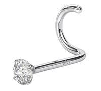 EternalDia 14K Gold Nose Stud, 20 Gauge, I-J Color, I2-I3 Clarity, 0.02ct Diamond, White Gold, 4mg, Unisex