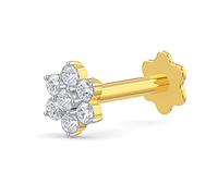 EternalDia 14K Gold Real Diamond Nose Ring for Women & Men | 2.33mm-4.25mm Diamond Nose Stud | 18G & 19G Gold Nose Ring | Nose Piercing Studs | Body Piercing Jewelry in G-H Color & I1-I2 Clarity, S