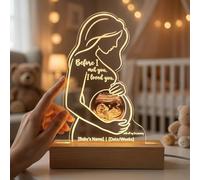 EternalEcho Baby Scan Photo Frame Pregnancy Keepsake, Acrylic Ultrasound Picture Plaque, Mum to Be Gifts for Expecting Parents, Baby Shower Nursery Decor (Wood Base)