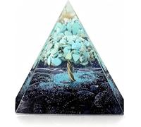 EternalOrgone 2.36inch Tree of Life Crystal Pyramid Turquoise&Blue Sandstone Quartz Healing Crystal for Reduce Stres Meditation Protection, Decoration,Gifts