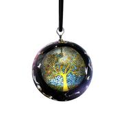 EternalOrgone Handmade Crystal Pendant Obsidian Chakra Gemstone Reiki Healing Crystals Orgonite Necklace for Good Luck Yoga Meditation Jewelry - Adjustable Rope