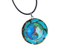 EternalOrgone Handmade Orgone Crystal Turqouise Chakra Gemstone Reiki Healing Crystals Chakra Orgonite for Good Luck Yoga Meditation- Adjustable Rope