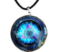 EternalOrgone Handmade Orgone Pendant Kyanite Chakra Gemstone Reiki Healing Crystals Chakra Orgonite Pendant Necklace for Good Luck Yoga Meditation Jewelry - Adjustable Rope (Blue)