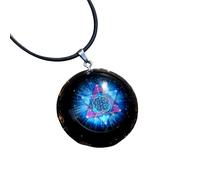 EternalOrgone Handmade Orgone Pendant Obsidian Chakra Gemstone Reiki Healing Crystals Chakra Orgonite Pendant Necklace for Good Luck Yoga Meditation Jewelry - Adjustable Rope (Black)