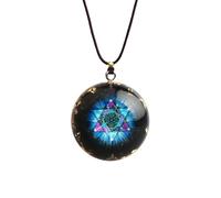 EternalOrgone Handmade Orgone Pendant Obsidian Chakra Gemstone Reiki Healing Crystals Chakra Orgonite Pendant Necklace for Good Luck Yoga Meditation Jewelry - Adjustable Rope (Black)