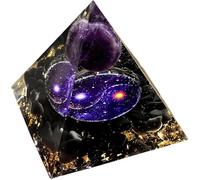 EternalOrgone Orgone Pyramid for Positive Energy, Orgonite Amethyst&Obsidian Healing Crystal Pyramids for Reduce Stress Chakra Reiki Healing Meditation Attracts Lucky and Success