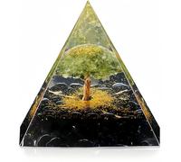 EternalOrgone Orgone Pyramid Orgonite Healing Crystals Pyramid for Positive Energy with Obsidian Stones and Amethyst Crystal That Promotes Wealth, Prosperity and attracts Success (Black)