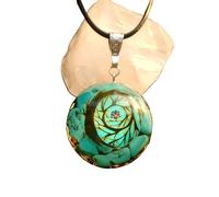 EternalOrgone Tree of life Orgone Crystal Necklace Turqouise Chakra Gemstone Reiki Healing Crystals Chakra Orgonite Pendant for Good Luck Yoga Meditation- Adjustable Rope
