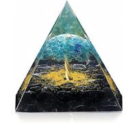 EternalOrgone Tree of Life Orgone Pyramid for Positive Energy, Orgonite Blue Quartz&Obsidian Healing Crystal Pyramids for Reduce Stress Chakra Reiki Healing Meditation Attracts Lucky and Success