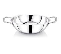 Eternals Heavy Gauge Stainless Steel Kadai, 22 cm, Induction Compatible Cooking Pan