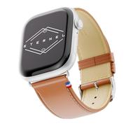 Eternel - Apple Watch Compatible Single Tour Band Gold 38/40/41mm Aluminum Silver/Starlight Adapters - Handmade French Cowhide Leather - Compatible with all Apple Watch