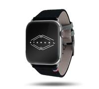 Eternel - New Rover Navy Blue Compatible Apple Watch Band 38/40/41 mm - Stainless Steel Silver Adapters - Fabric made in France - Compatible with all Apple Watch sizes