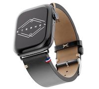 Eternel - Vintage Logan Apple Watch Compatible Band Black 42/44/45/49 mm Aluminum Space Grey/Midnight Adapters - Handmade Full Grain Leather - Compatible with all Apple Watch Models