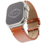 Eternel - Vintage Logan Apple Watch Compatible Band Honey 42/44/45/49 mm Ultra (Titanium) Adapters - Handmade Full Grain Leather - Compatible with all Apple Watch Models