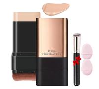 Eternipeace Stick Foundation,2 in 1 Anti Wrinkle Foundation Stick,Built-in Foundations Brush,Waterproof Hydrating Repair (Natural, Same size)