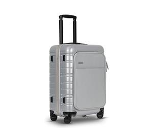 ETERNITIVE - Small Suitcase I Travel Suitcase Made of Polycarbonate I Size: 54 x 37 x 25 cm I Hard Case with Fingerprint Lock I Travel Suitcase with Wheels 360°, Silver Grey, Cabin E+, Cabin E+