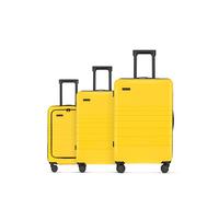 ETERNITIVE - Suitcase I Travel Suitcase Made of ABS I Trolley I Travel Trolley Lightweight with Double Wheels 360° I Hard Case with TSA Lock, Yellow, 55 x 35 22 cm, Set - 3 Pieces (S + M + L)