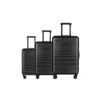 ETERNITIVE - Suitcase I Travel Suitcase Made of ABS I Trolley I Travel Trolley Lightweight with Double Wheels 360° I Hard Case with TSA Lock, Black, 55 x 35 22 cm, Set - 3 Pieces (S + M + L)