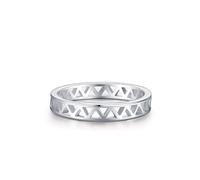 Eternity Bands for Women, Ring Womens Geometric Hollow Triangle Design 18K White Gold Size J 1/2