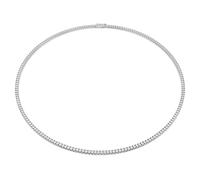Eternity necklace, Lab-grown diamonds 7 ct tw, Round shape, 18K white gold