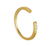 Eternity Ring Moissanite, 9K Gold Ring 375 Yellow Gold Round Shape Cross Adjustable Band for Proposal Jewelry Size M 1/2