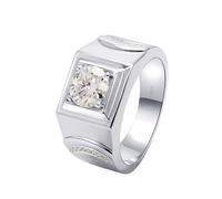 Eternity Rings, Rings for Me Geometric 18.1K White Gold with White Round Shape Moissanite Size P 1/2