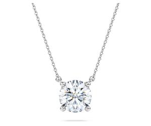 Eternity solitaire pendant, Lab-grown diamonds 2 ct tw, Round shape, 18K white gold