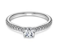 Eternity solitaire ring, Lab-grown diamonds 0.7 ct tw, Round shape, 18K white gold