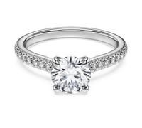 Eternity solitaire ring, Lab-grown diamonds 1.2 ct tw, Round shape, 18K white gold