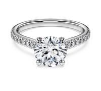 Eternity solitaire ring, Lab-grown diamonds 1.7 ct tw, Round shape, 18K white gold