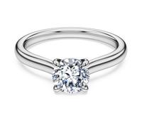 Eternity solitaire ring, Lab-grown diamonds 1 ct tw, Round shape, 18K white gold