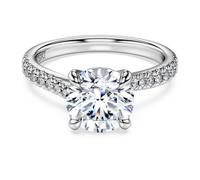Eternity solitaire ring, Lab-grown diamonds 2.25 ct tw, Round shape, 18K white gold