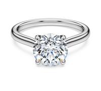 Eternity solitaire ring, Lab-grown diamonds 2 ct tw, Round shape, 18K white gold
