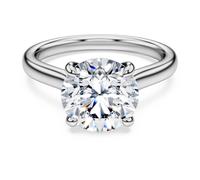 Eternity solitaire ring, Lab-grown diamonds 3 ct tw, Round shape, 18K white gold