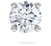 Eternity stud earring, Lab-grown diamonds 0.5 ct tw, Single, Round shape, 18K white gold