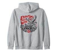 Eternity Takes Wing Japanese Crane Turtle Waves Zip Hoodie