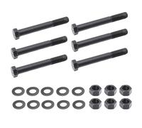 Eterpace Leaf Spring Bolt Kit 9/16" x 4-1/2" Grade 8 Hardened Steel with 6 Bolts, 6 Lock Nuts & 12 Washers, Compatible with Ford E150 F150, Cadillac Escalade, Chevy S10 Silverado Tahoe, GMC&More