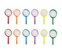 Eterspr 12 pieces coloured magnifying glass set for children, hand magnifier made of plastic, for elderly people to see pictures, students to study, children detective researchers
