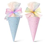 Eterspr 2 Pcs Back to School Cotton Cone School Gift Set Brother and Sister Boy Girl School Cones for Candy School Supplies