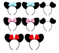 Eterspr 8 Pieces Cartoon Mouse Ears, Bow Mouse Ears, Mouse Ears Headband, Mouse Headband, Mouse Headband, Suitable for Taking Pictures and Wearing It When Going Out