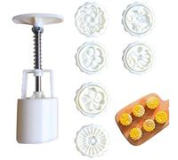 Eterspr Moon Cake Mould Set, DIY Hand Press Cookie Cutter, 6 Pieces, for DIY Biscuit Making