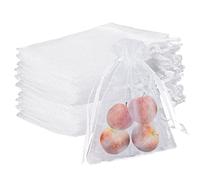 Eterspr Organza Bags, Drawstring Wedding Gift Bags - Pack of 10, 30 x 40 cm, White
