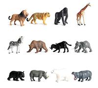 Eterspr Set of 12 Vinyl Plastic Animal Figures, Safari Animals Animal Figures, Animal Figures Collection, for Educating Children About Wild Animals