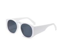 ETETGVG Big Frame Oval Sunglasses for Women Men Vintage Classic Outdoors Travel Uv400(White Gray)