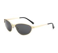 ETETGVG Cat Eye Metal Sunglasses for Women's Men Luxury Outdoor Driving Travel Punk Uv400(Gold Gray)
