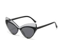 ETETGVG Cat Eye Sunglasses for Women Luxury Large Frame Outdoors Travel Driving Trend Uv400(Black Gray)