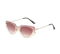 ETETGVG Cat Eye Sunglasses for Women Men Luxury Retro Metal Travel Street Photography Uv400(Gold Gradient Tea)