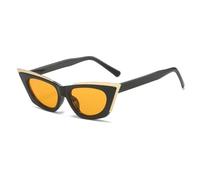 ETETGVG Cat Eye Sunglasses for Women Men Retro Luxury Hip Hop Trend Outdoors Travel Party Uv400(Black Orange)