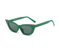 ETETGVG Cat Eye Sunglasses for Women Men Retro Luxury Hip Hop Trend Outdoors Travel Party Uv400(Green Gray)